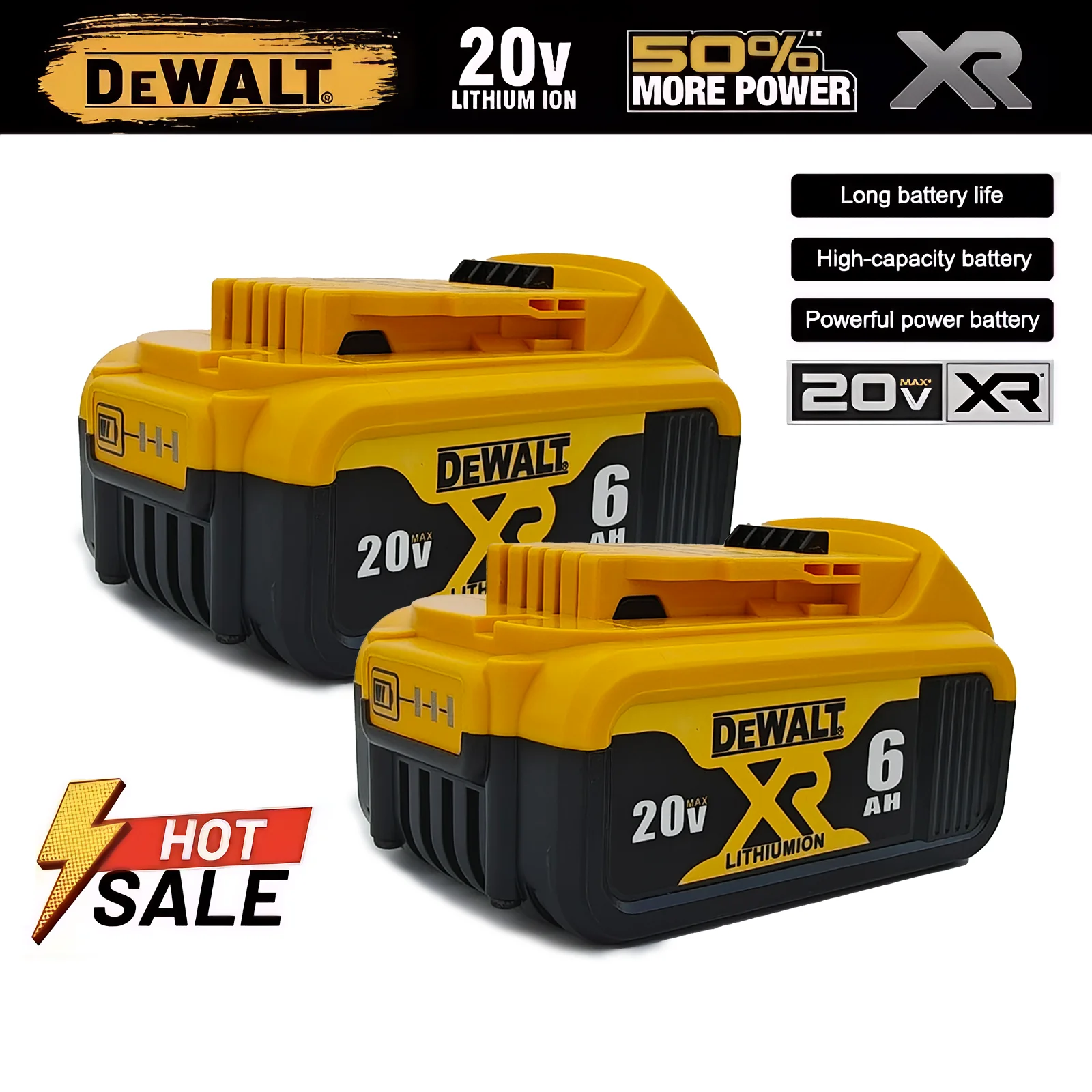 

DCB206 Батарея Dewalt 20 В Макс. 6 Ач XR Литий-ионный сменный перезаряжаемый мощный электрический беспроводной набор инструментов
