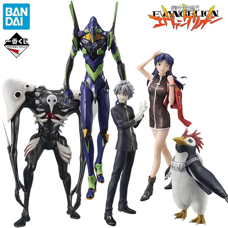 

BANDAI Ichiban KUJI аниме, тройник, экшн-фигурка Nagisa Kaworu Katsuragi Misato PENPEN из ПВХ, модель, игрушка
