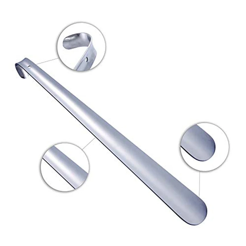 42cm Stainless Steel  Shoe Horn Reach Lifter Aid Slip Durable Handle Shoehorn For Pregnant Or The Aged
