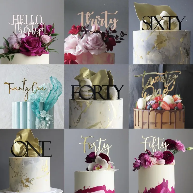 

Cake Decorating Supplies Acrylic Hello Thirty Twenty One Happy Birthday Cake Topper for Birthday Cake Decorative Sign Cupcake