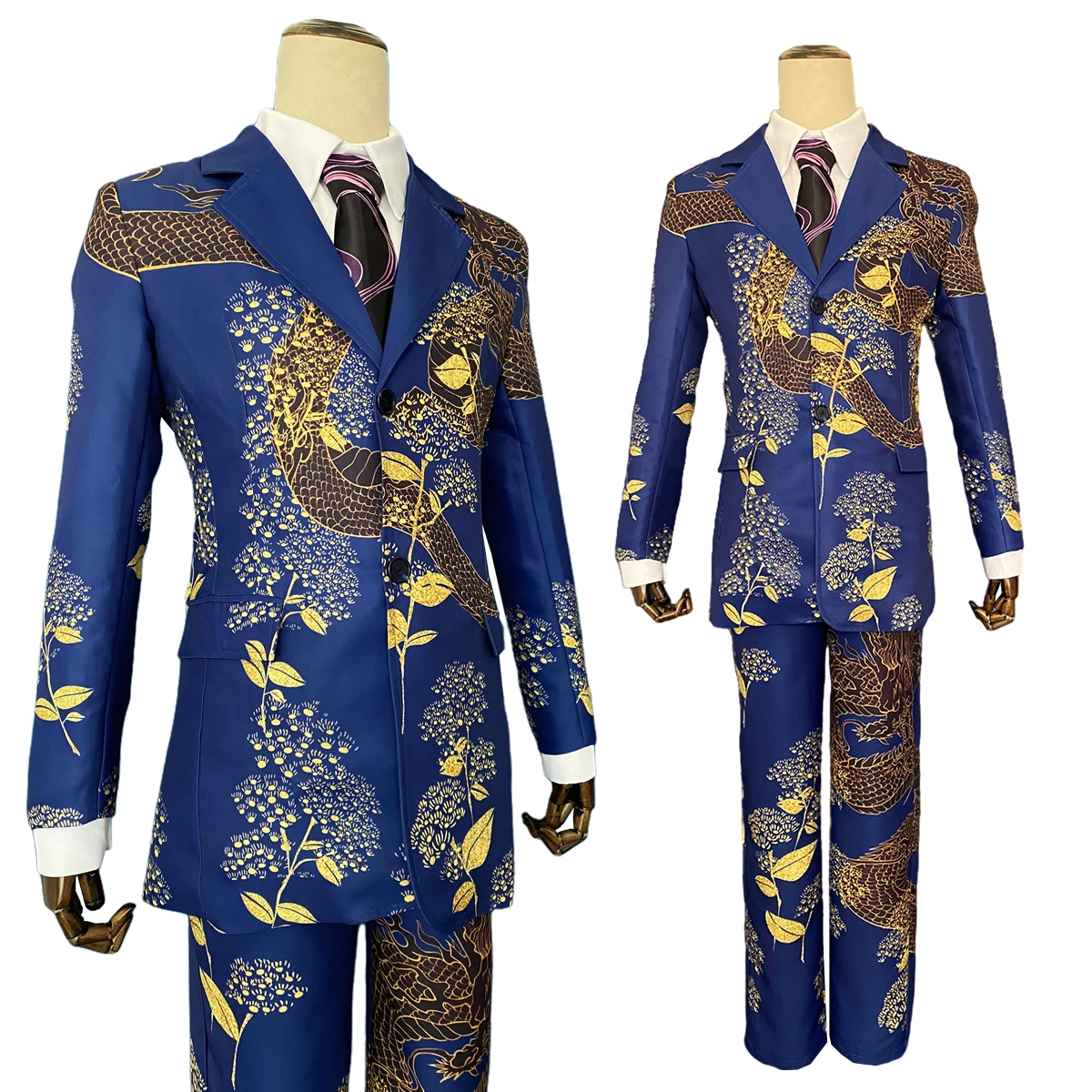 

HOLOUN Tokyo Manji Gang Original Painting Exhibition Ken Ryuguji Draken Cosplay Anime Costumes Blue Dragon 5Pcs Set Suit Coat