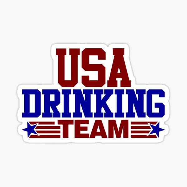 Usa Drinking Team  5PCS Stickers for Decorations Decor  Water Bottles Room Stickers Laptop Kid Cartoon Living Room Background
