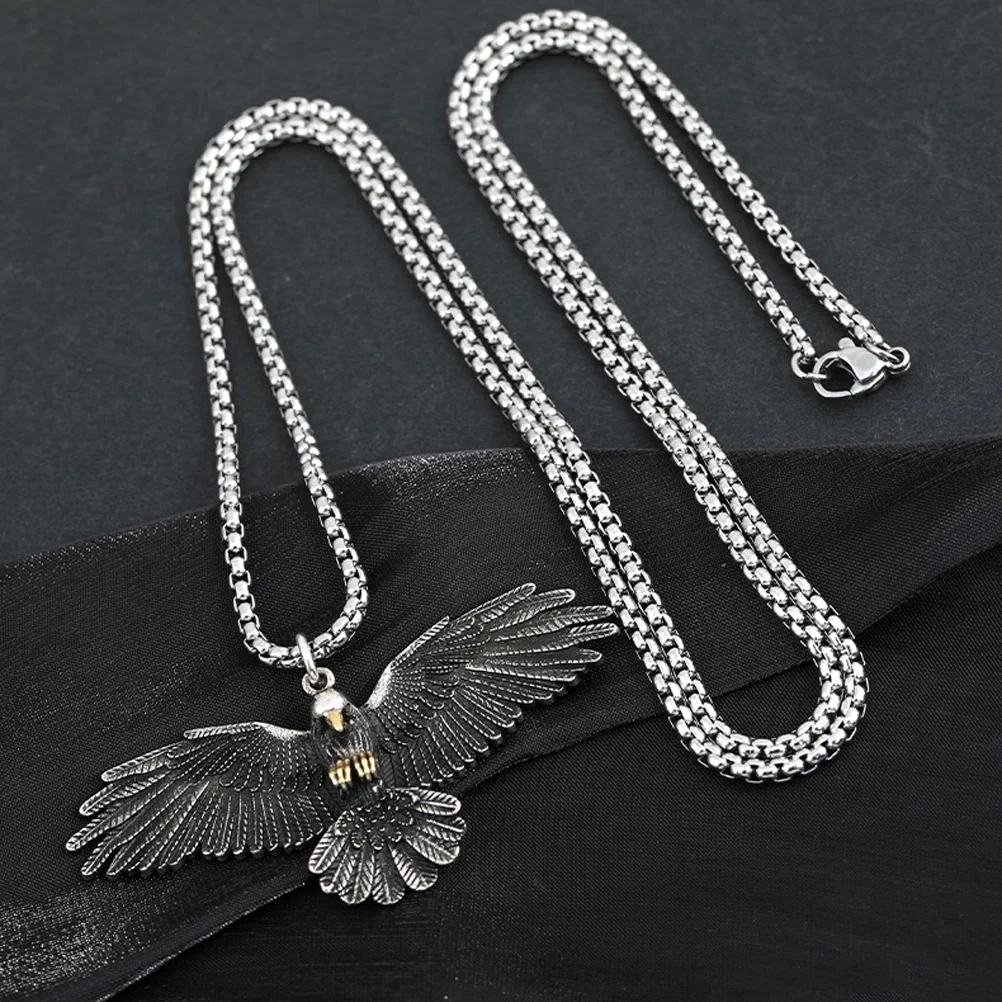

Hip Hop Necklace Punk Vintage Pendant Chain Eagle Pendant Necklace for Men