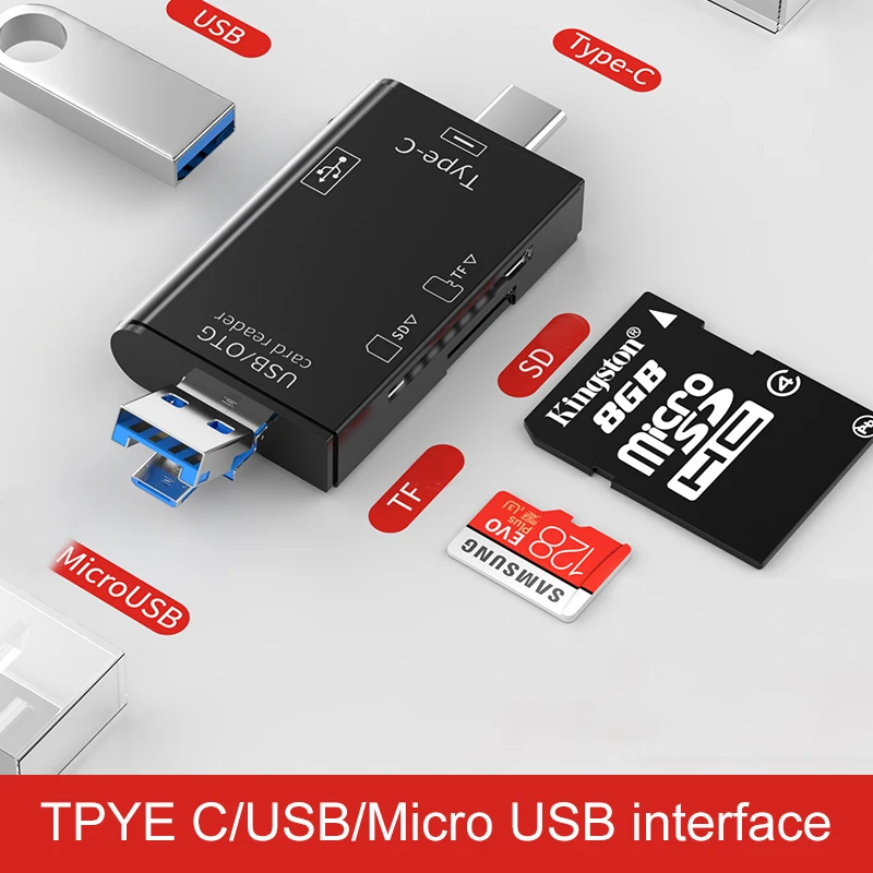 6 in 1 Hub USB C Splitter For PC Computer Accessories Macbook Multiport HUB 6 Ports Adapter For SD/TF VGA Tpye C micro usb plug