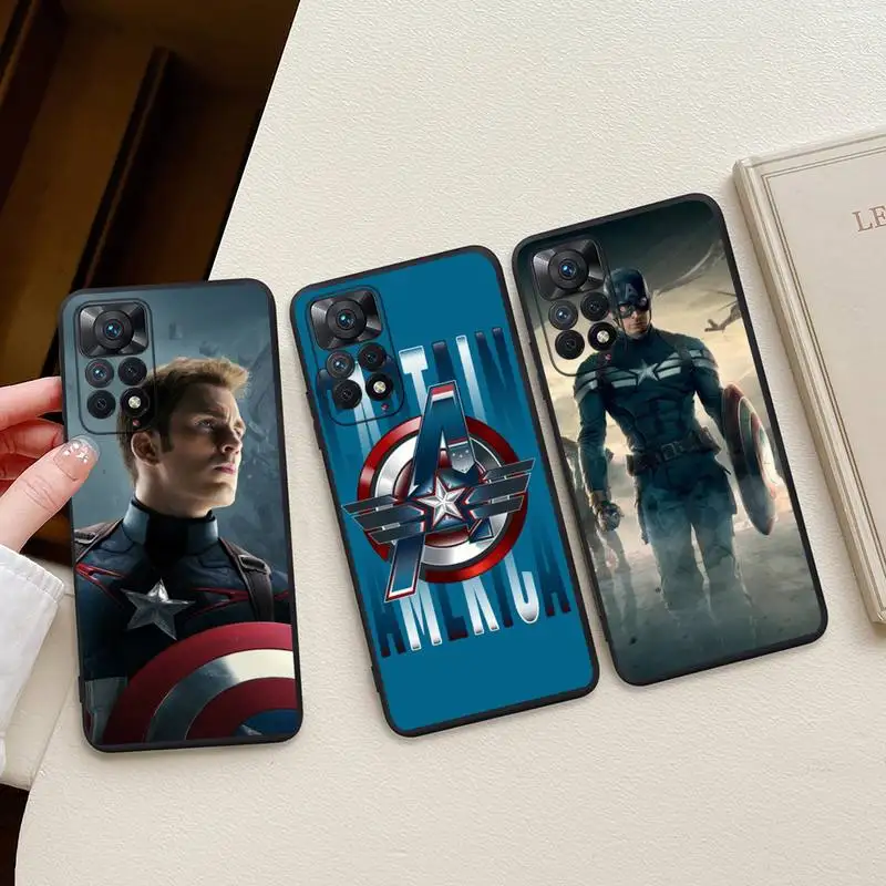 

Captain America Steve Rogers Phone Case For Redmi Note 11E 11S 11 10 9 Pro 9A K20 K30 K40 Soft Silicone Cover
