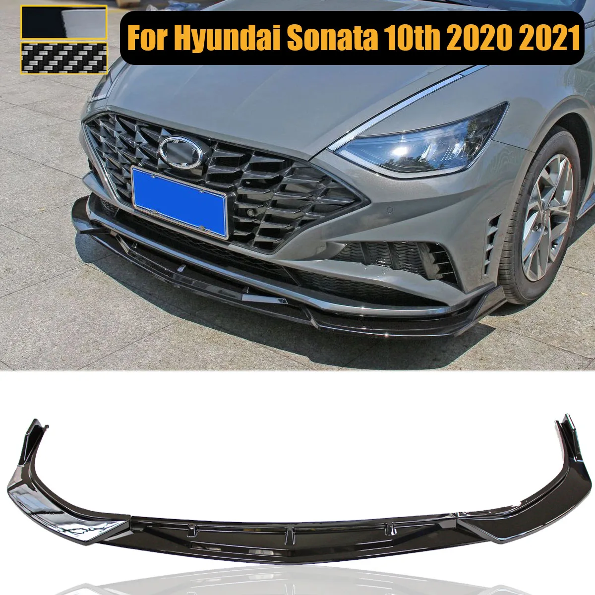 

Front Bumper Lip Chin Spoiler Splitter Diffuser For Hyundai Sonata 2020 2021 Bodykit Protection Guard Deflector Car Accessories