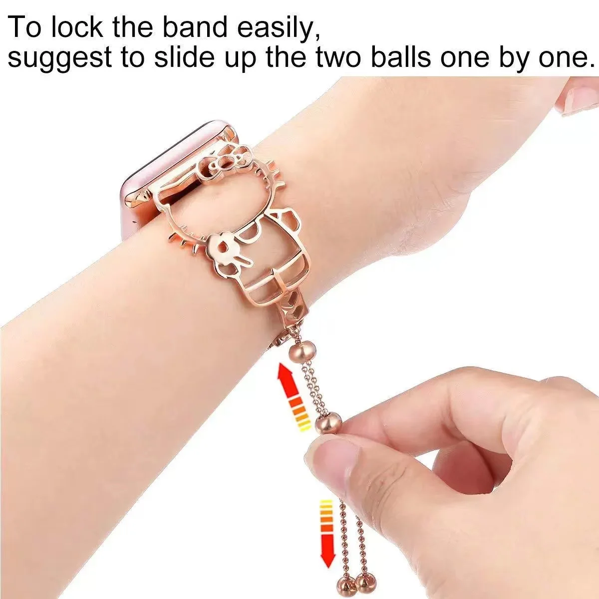 Metal Strap For Apple watch band 49mm 45mm 41mm 44mm 42mm 40mm Women Bracelet Cartoon Belt For iWatch Ultra 8 7 6 5 4 SE Correa