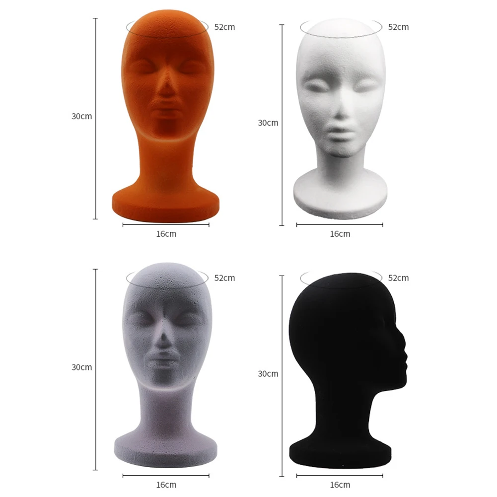 Fashionable Mannequin Foam Female Head for Wig Sunglasses Eyeglass Stand Cleanable Shop Mall Hat CAP Display Holder images - 6