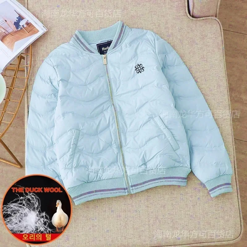 

White Duck Down Women's Golf Wear Korea Fashion Eiderdown Tops Golf Coats Winter Warm Duck Feather Ladies Golf Jacket Clothing