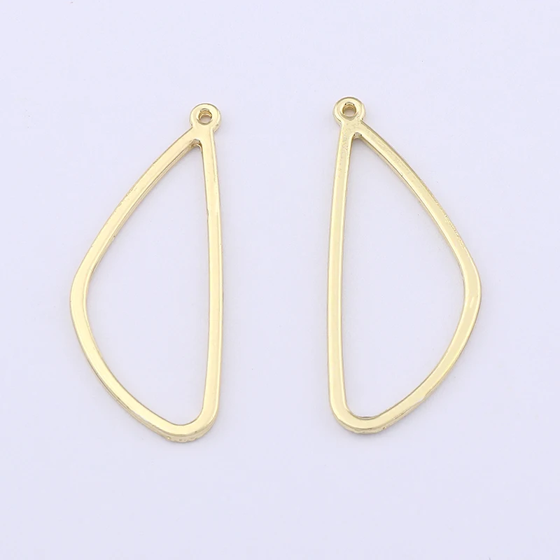 20Pcs Gold Color Hollow Open Geometric Charms Pendants for DIY Earrings Jewelry Making Findings Accessories 36x15mm