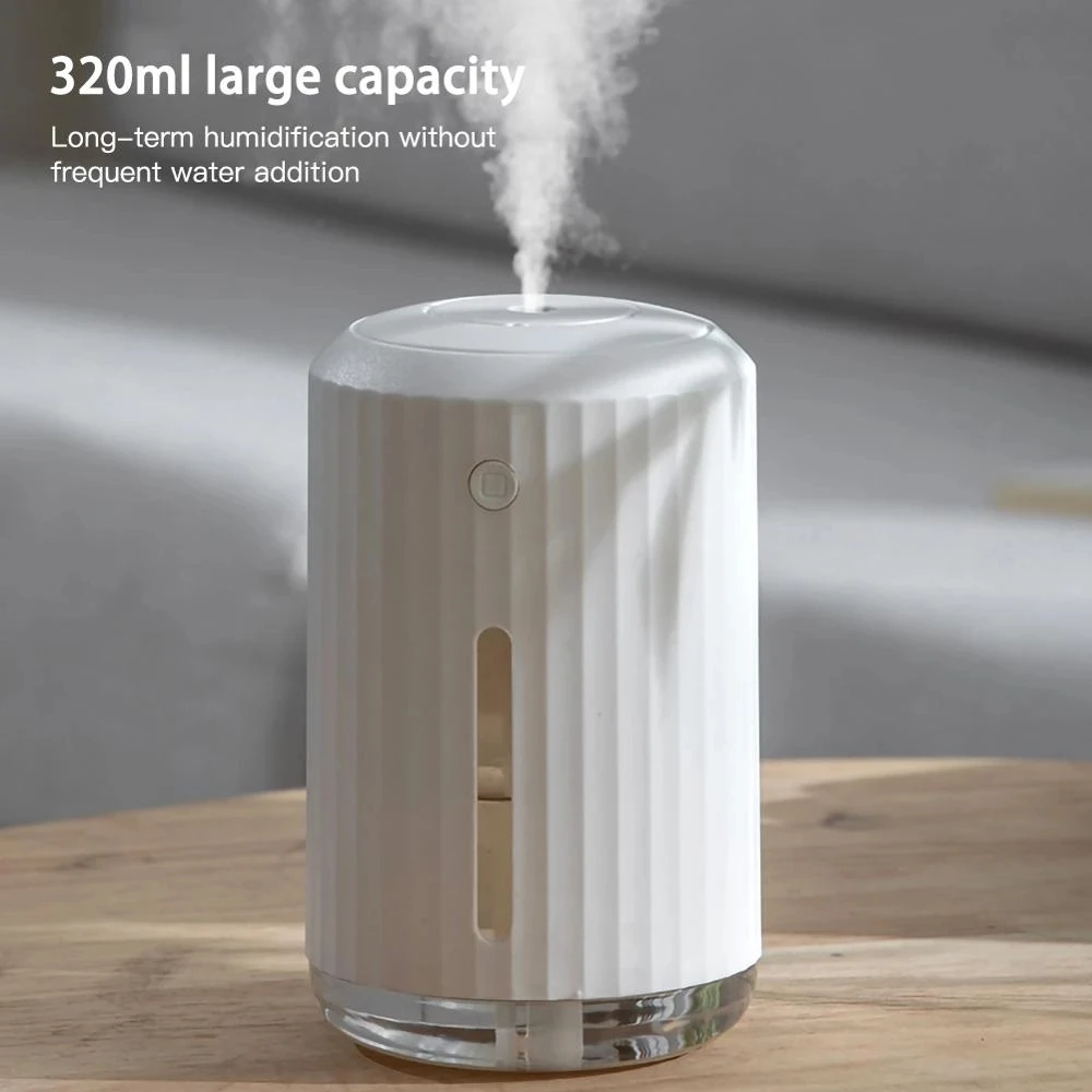 

320ML Air Humidifier Aroma Essential Oil Diffuser for Home Car USB Fogger Mist Maker Aromatherapy with LED Night Lamp