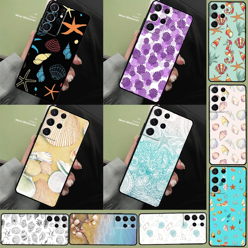 Фото Чехол для телефона Seashell Shell Sea Art для Samsung Galaxy S25 Ultra S9 S10 S20 S22 S21 Plus S23 FE S24 Ultra Full Cover №1