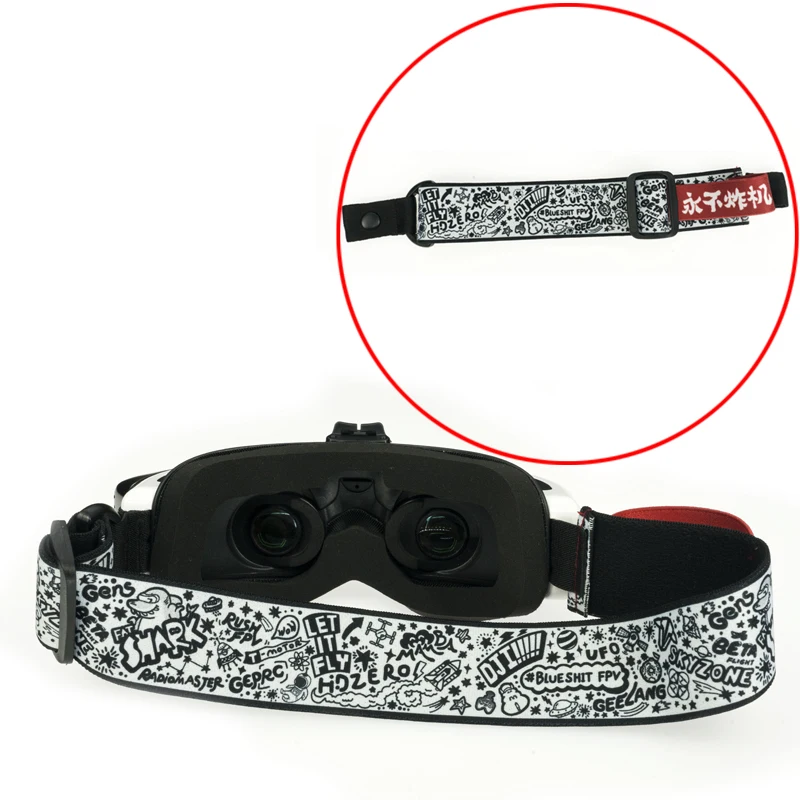 1PCS FPV Drone Video Glasses Graffiti Headband Head Strap Battery Holder Case for Fatshark Skyzone DJI V1 V2 Goggles 2 Walksnail
