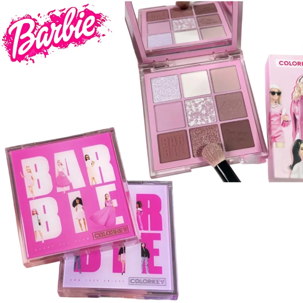 

Miniso Barbie Anime Kawaii Girls' Nine Color Eye Shadow Plate Sweetheart Joint Payment Lady Lovely Eye Shadow Birthday Gift