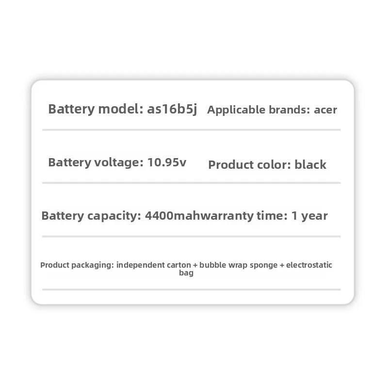 Фото AS16B5J AS16B8JX для Acer Aspire Aspire E15 E5-575GE5-575G-53VG F5-575G Аккумулятор для ноутбука Сменный аккумулятор большой емкости №5