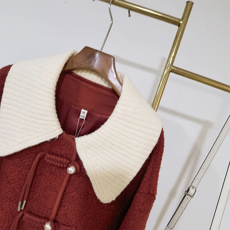 Shu W002-Модный кукольный воротник с заниженными плечами и рукавами повседневное