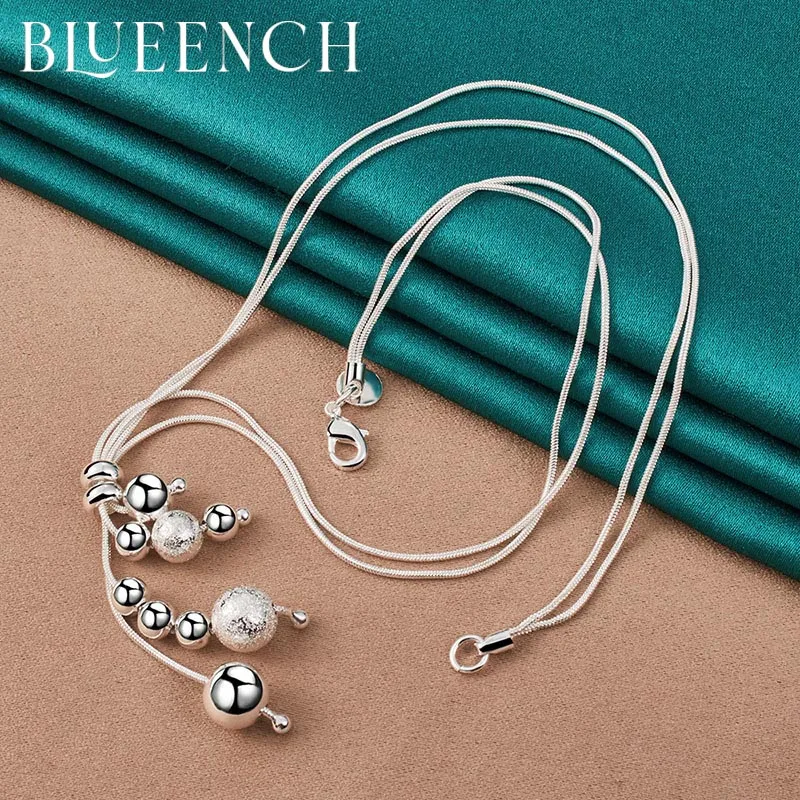 

Blueench 925 Sterling Silver High Sales Beaded Elegant Necklace For Women'S Wedding Christmas Elegant Jewelry