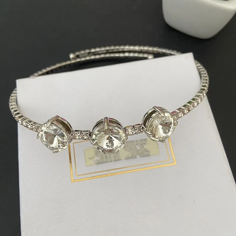 

Trendy personality design inlaid crystal short ring