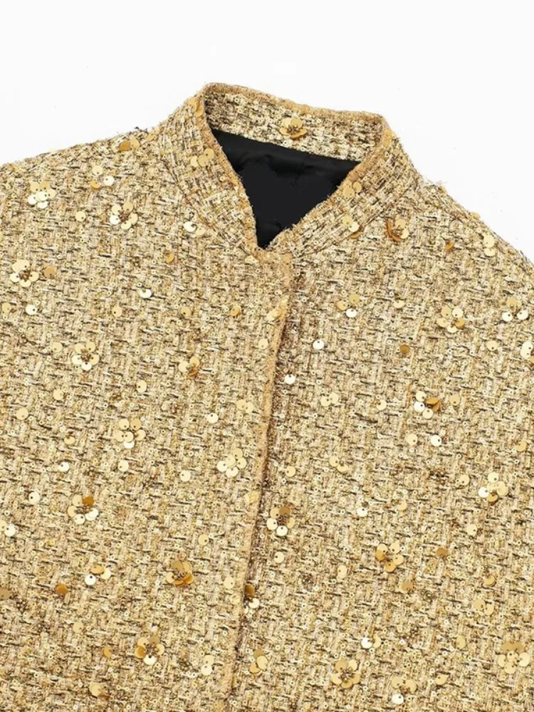 Женская куртка с блестками Freeacy осенняя Стильная верхняя одежда