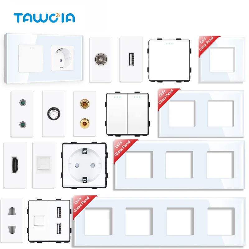 Фото Механические кнопочные переключатели TAWOIA для ТВ/ST/USB/Type-C/Евровилок/Розеток CAT5 RJ45/HDMI, 1/2-клавишные, комплектующие №1