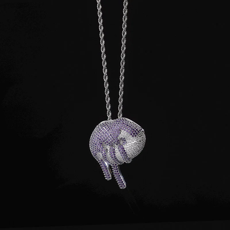 Хип-хоп двухцветный AAA + цирконий Paved Bling Iced Out сексуальные подвески в виде губ