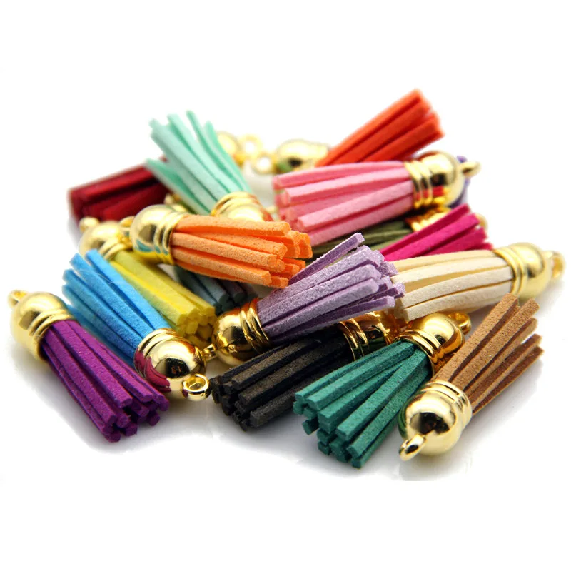 

10pcs Leather Tassel Pendants for Earrings Bracelets Phone Keychain Decorative Accessories Jewelry Making Materials Craft Charm