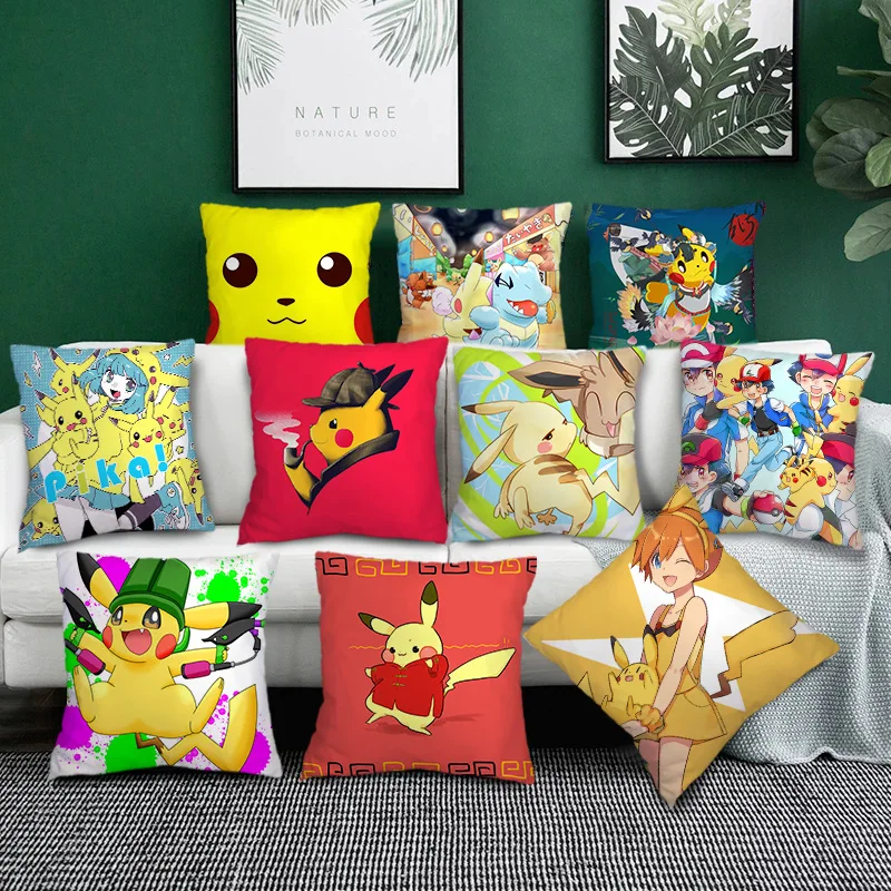 

Pokemon Anime Figures Pikachu Pillowcase Cartoon Home Decoration Sofa Pillow Lumbar Cushion Nap Pillow Kids Toys Birthday Gifts