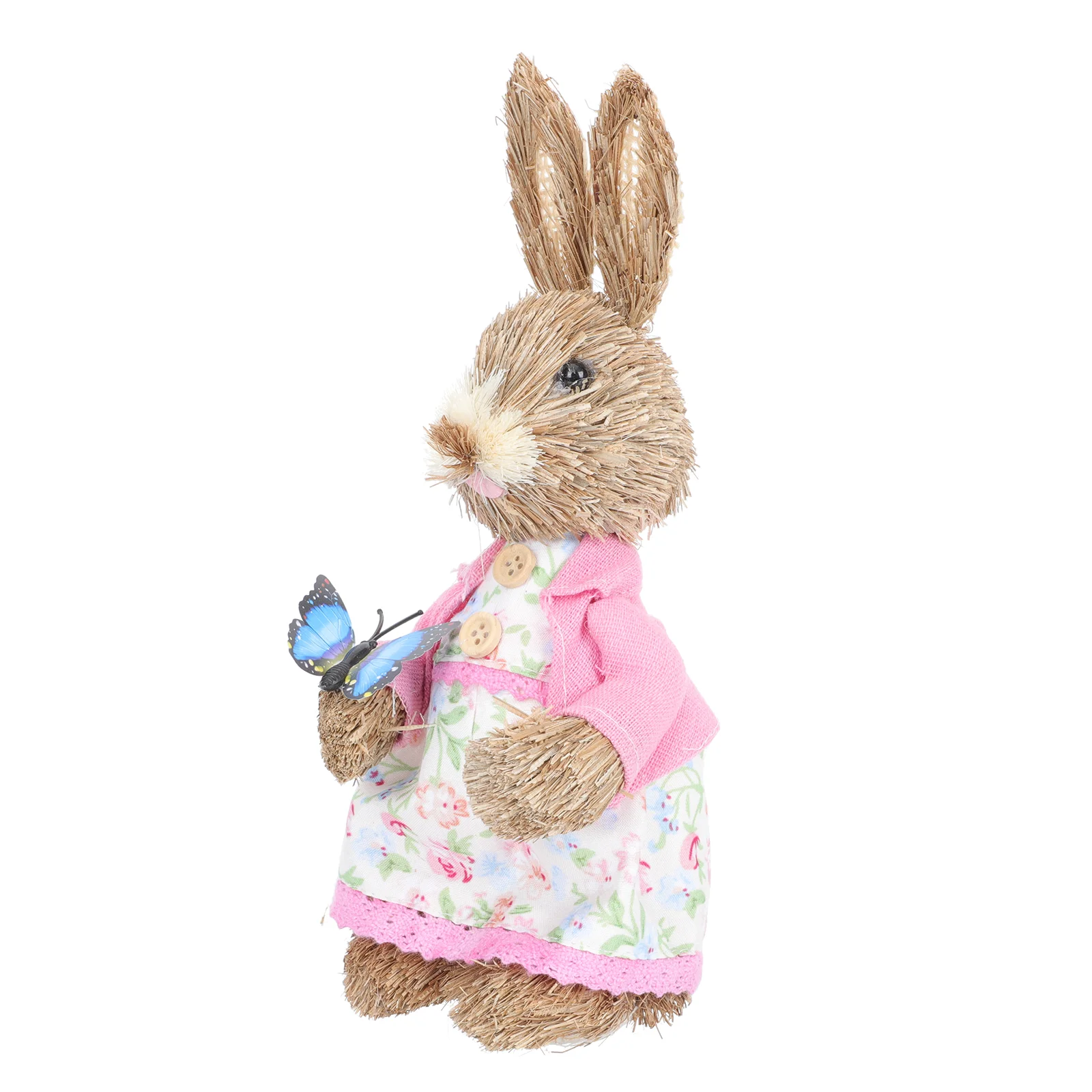 

Rattan Rabbit Figure Ornament Lifelike Rabbit Figurine Funny Easter Gift