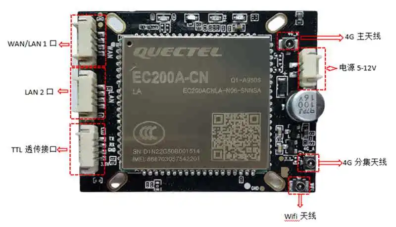 Модуль широкого напряжения 4G безопасности мониторинга Беспроводная передача Wi-Fi