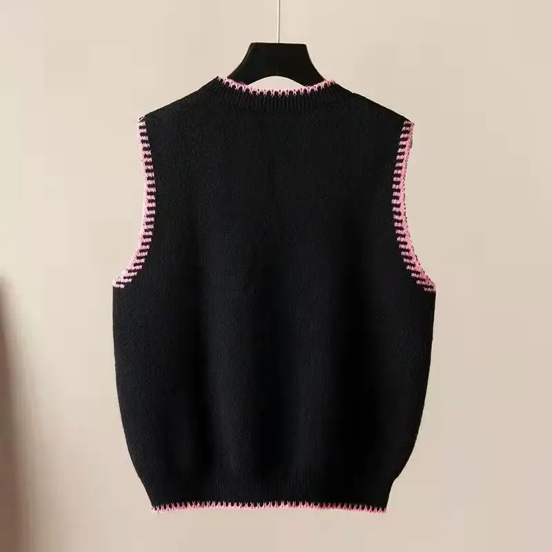 

Женский трикотажный жилет с круглым вырезом, без рукавов