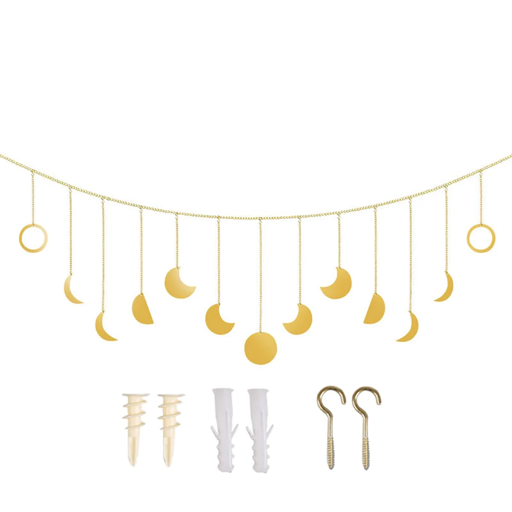 

Луна фаза Настенное подвесное украшение гирлянда Бохо домашнее Искусство украшение для спальни гостиной тип 1