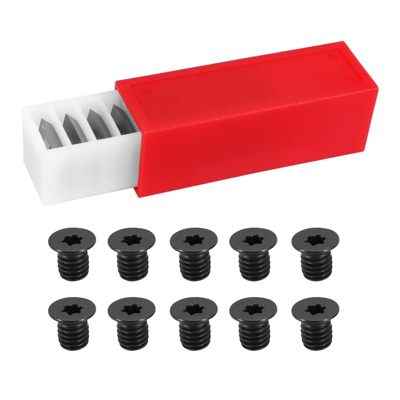 

15X15X2.5Mm R100-81° Carbide Inserts Byrd Shelix Cutterhead Cutters With 4Inch Edge Radius,10 Packs With Screws