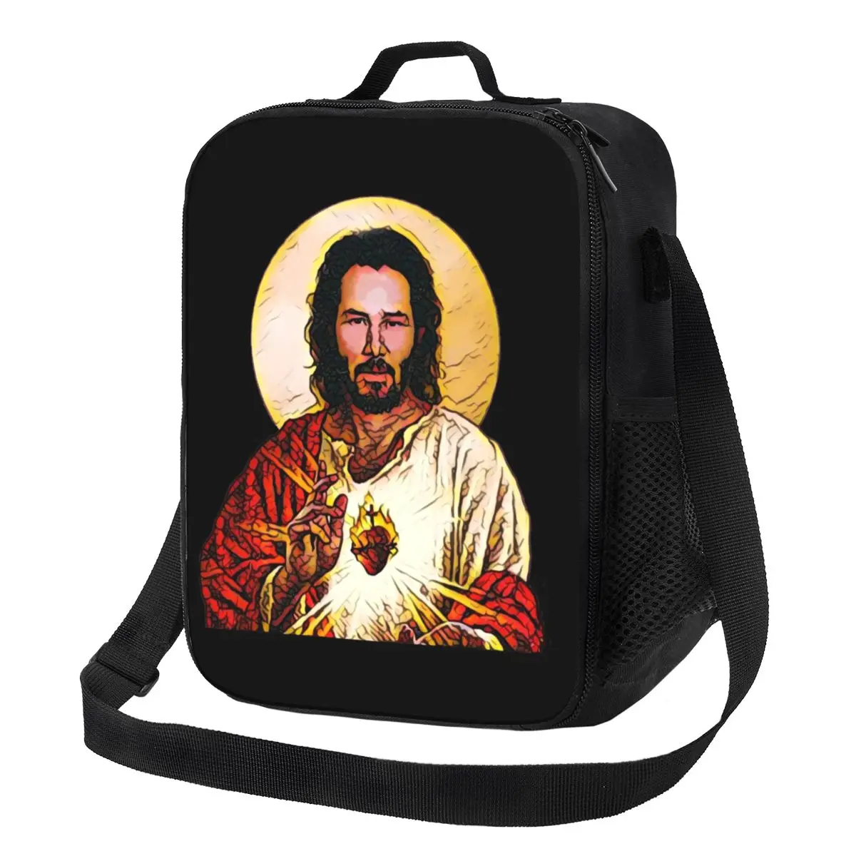 

Holy Keanu Reeves Thermal Insulated Lunch Bag Actor John Wick Resuable Lunch Container for School Multifunction Bento Food Box