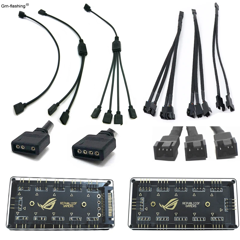 5-12 В, 3 контакта, 4 контакта, RGB, фотоленточный соединительный кабель, от 1 до 1, 2, 3, 4, 5 шт., материнская плата, 1 до 10, разветвитель, кабель-удлинитель, кабель