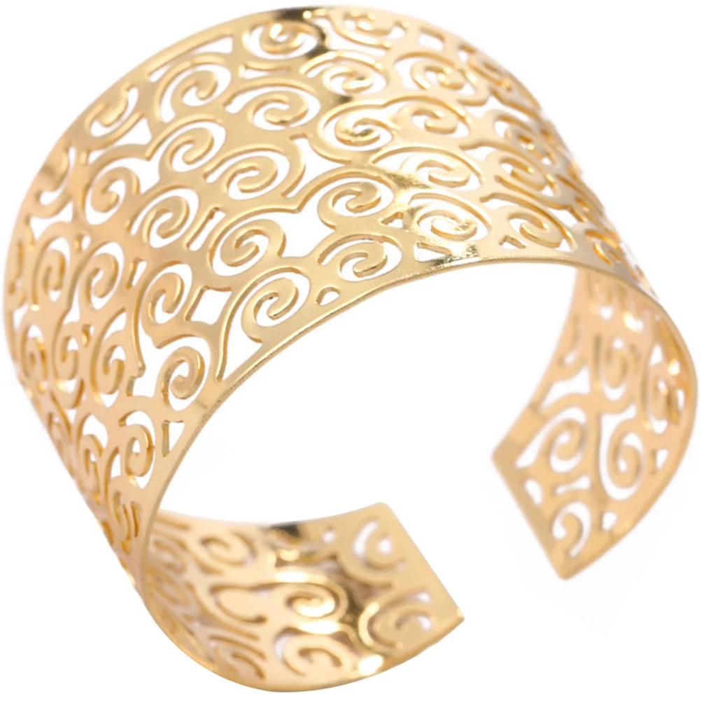 

Bracelet Banglejewelry Open Cuff Wristwide Bracelets Golden Hollow Flower Wedding Chain Chunky Fashion Gold Wristband Weding
