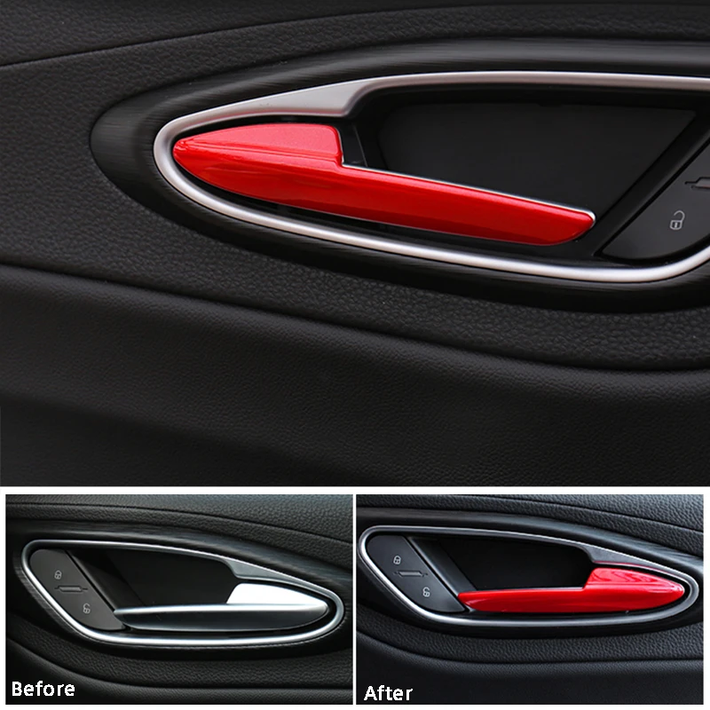 

2pcs Door Inner Handles Decoration Patch Car Stickers For Alfa Romeo Giulia Interior Accessories Auto Parts