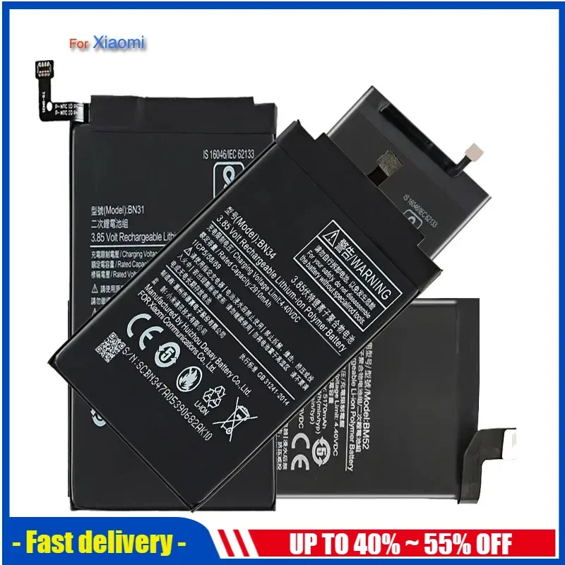 Аккумулятор для Xiaomi Redmi Note 2 3 4 4X 5 5A 6 7 Pro Модель BM42 BM45 BM46 BN31 BN41 BN43 BN45 BN48 BN4A BM 46 BN 31 41 43 45