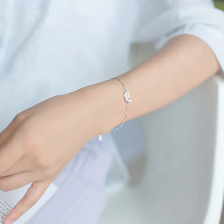

brushed dolphin female clavicle chain