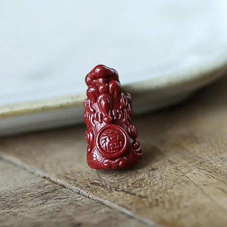 

5A натуральная киноварь Pixiu Pi Xiu Pi Yao Zinnober подлинный Vermilion одна бусина DIY Ювелирный материал бусины россыпью