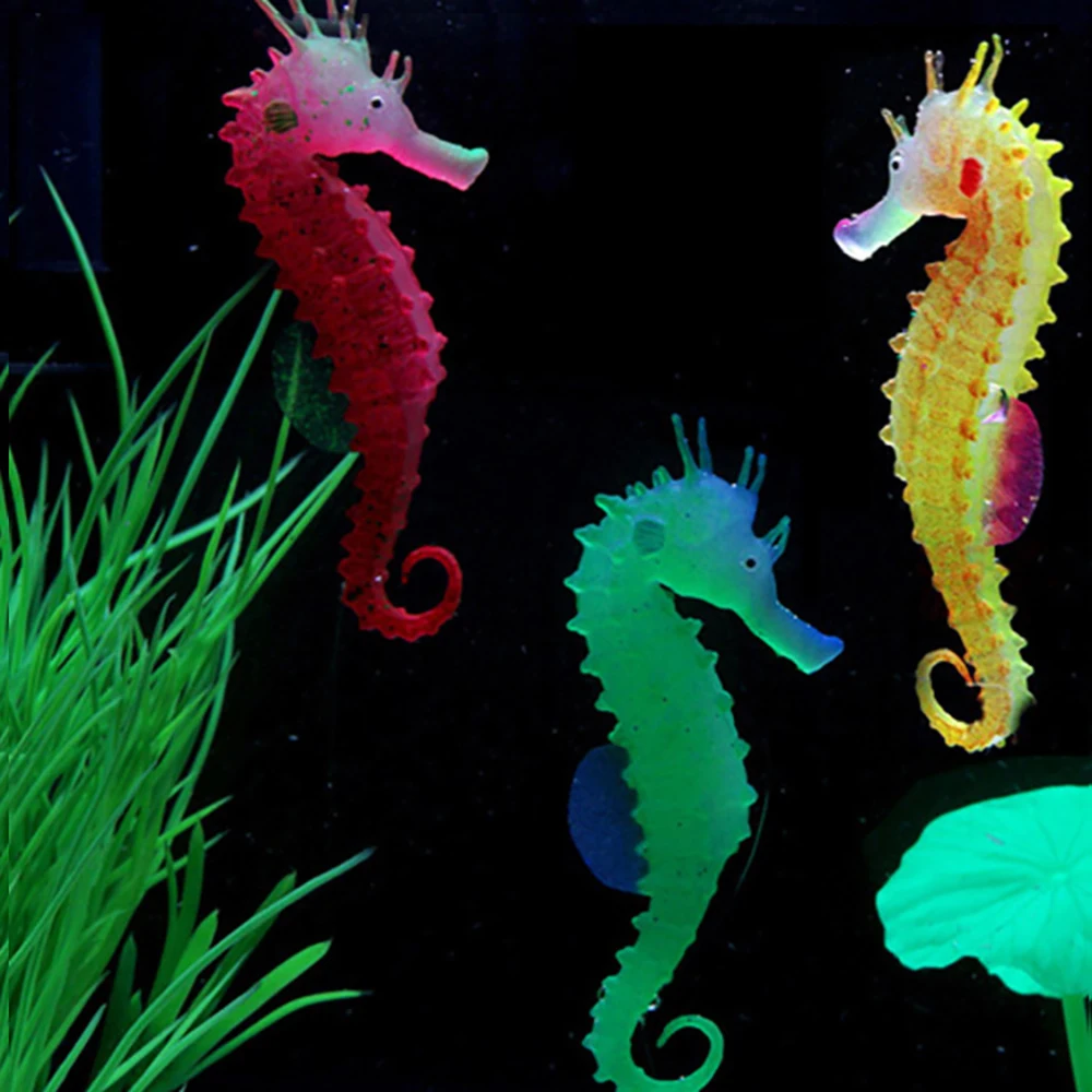 Aquarium Artificial Luminous Lionfish Fish Tank Landscape Silicone Fake Fish Floating Glow In Dark Ornament Home Decoration images - 6