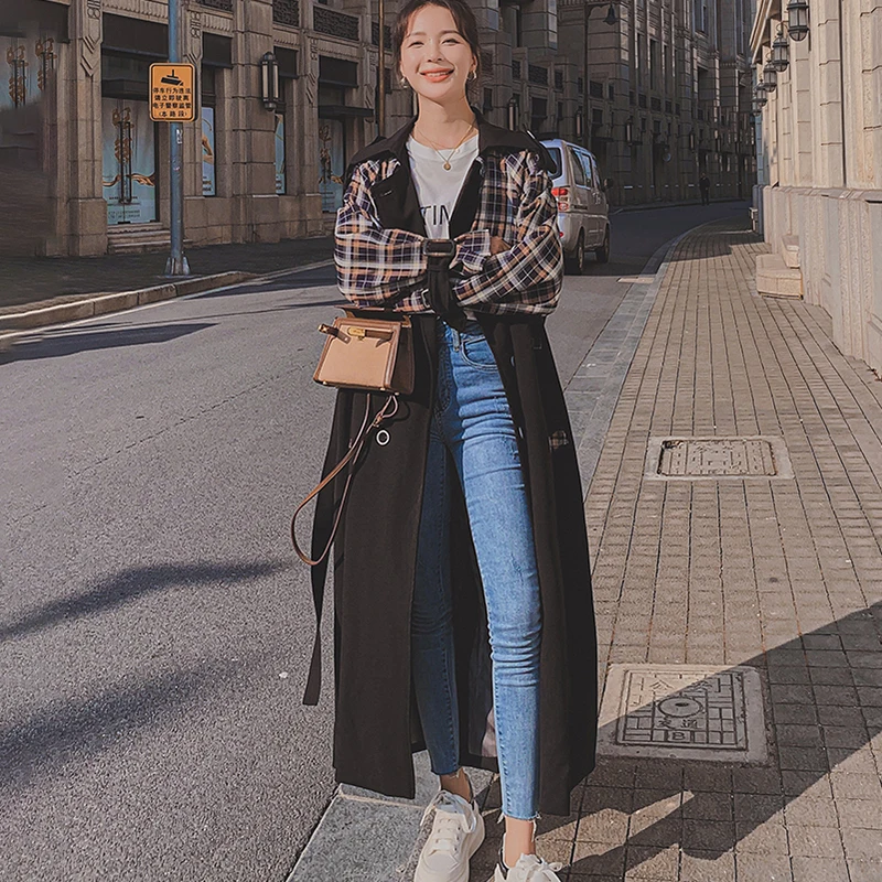 Корейская клетчатая ветровка Женская весенне-осенняя популярная универсальная