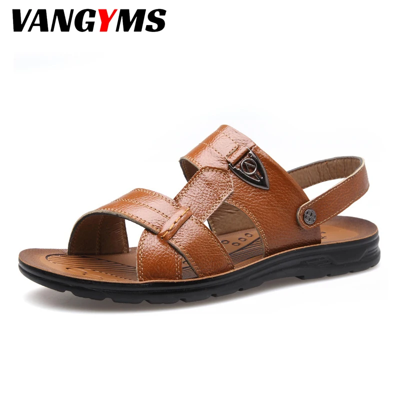 

Men's Slippers Fashion Summer Brand Sandals Leather Beach Shoes Men's Comfortable Breathable Casual Shoes Chinela De Masculino