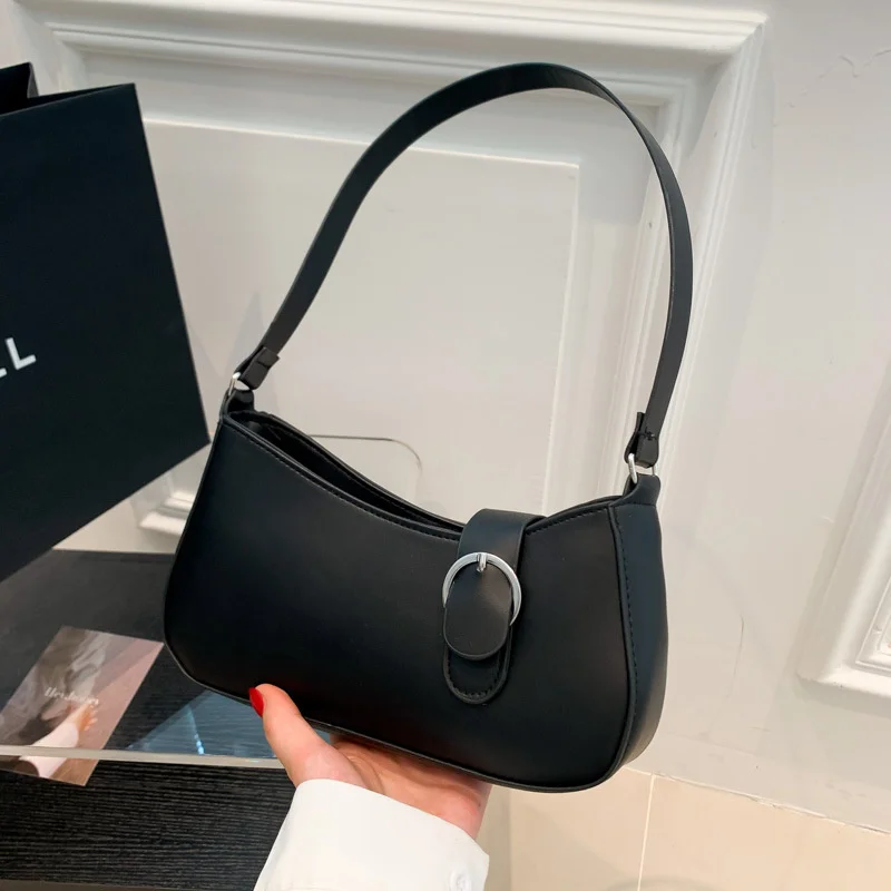 

Fashion Solid Color PU Leather Shoulder Bags Women Summer Trendy Casual Shopping Square Handbags Designer Ladies Underarm Bags