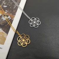 necklace for women hollow flowers geometry pendant stainless steel choker personalised cross chains mens jewelry gifts wholesale