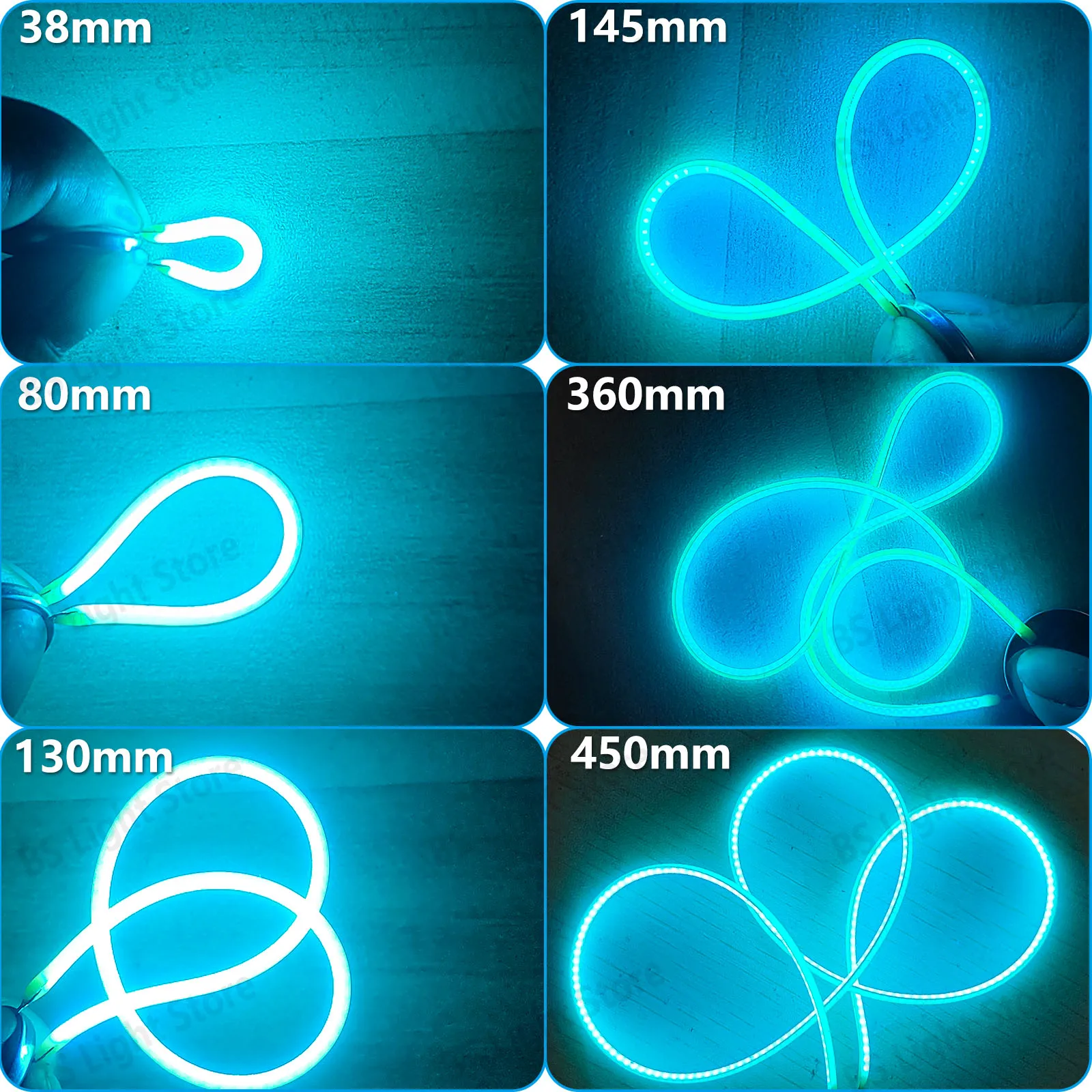 Светодиодный ледяной синий 38 мм 60 80 145 185 360 450 DC3V Гибкая нить Ретро лампа Эдисона