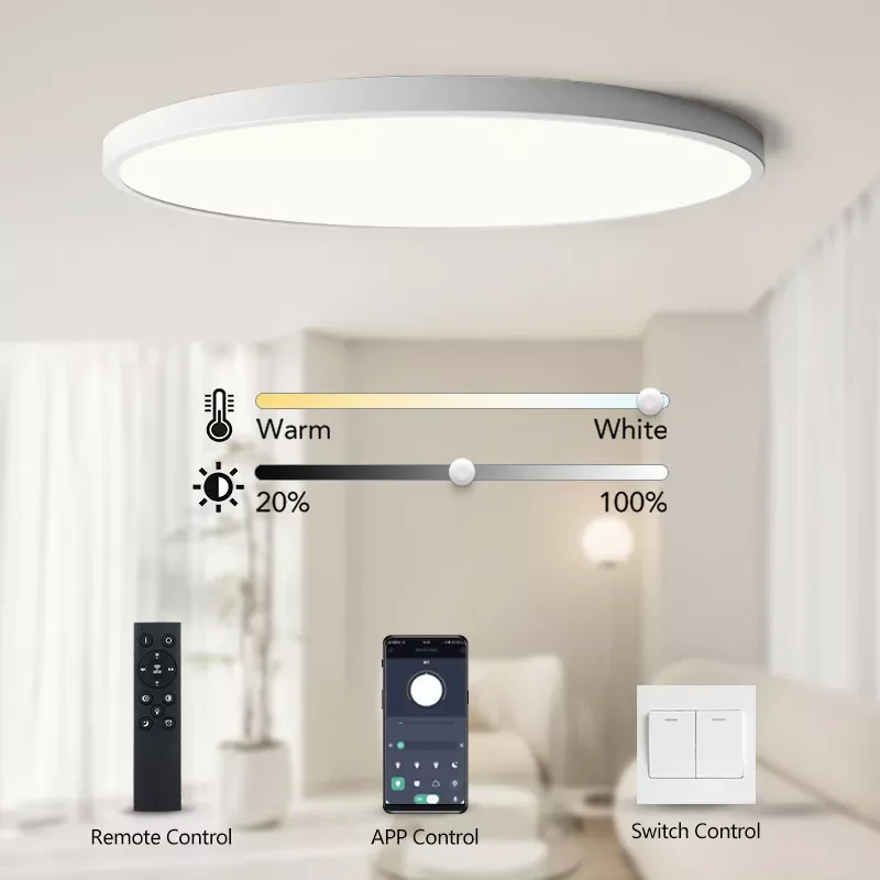

0.9inch Ultra-thin Ceiling lamp Smart APP/Remote Control LED Ceiling lights for Room Dimmable Panel light for Living Room Kichen