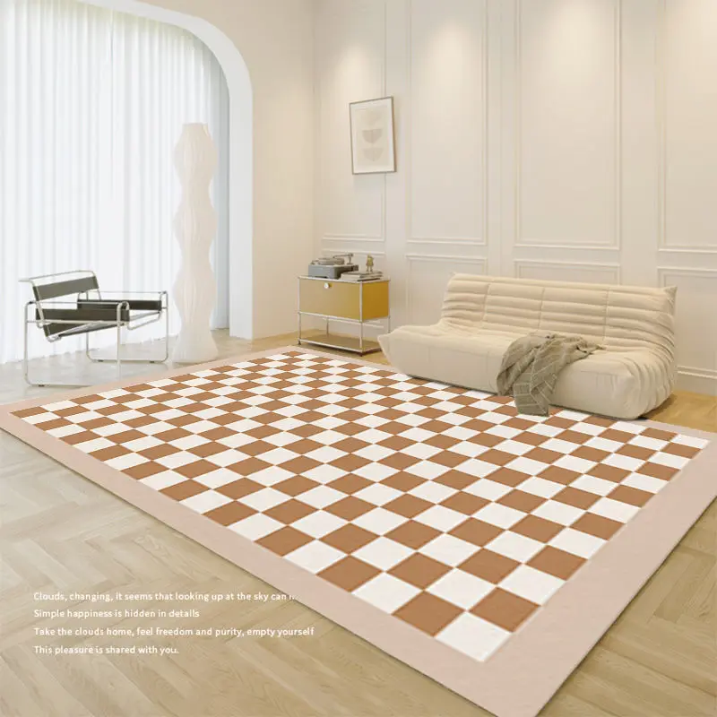 

Plaid Carpet Home Decoration Rug Living Room Bedroom Large Carpets Washable Non-slip Bathroom Mat Lounge Sofa Coffee Table Rugs