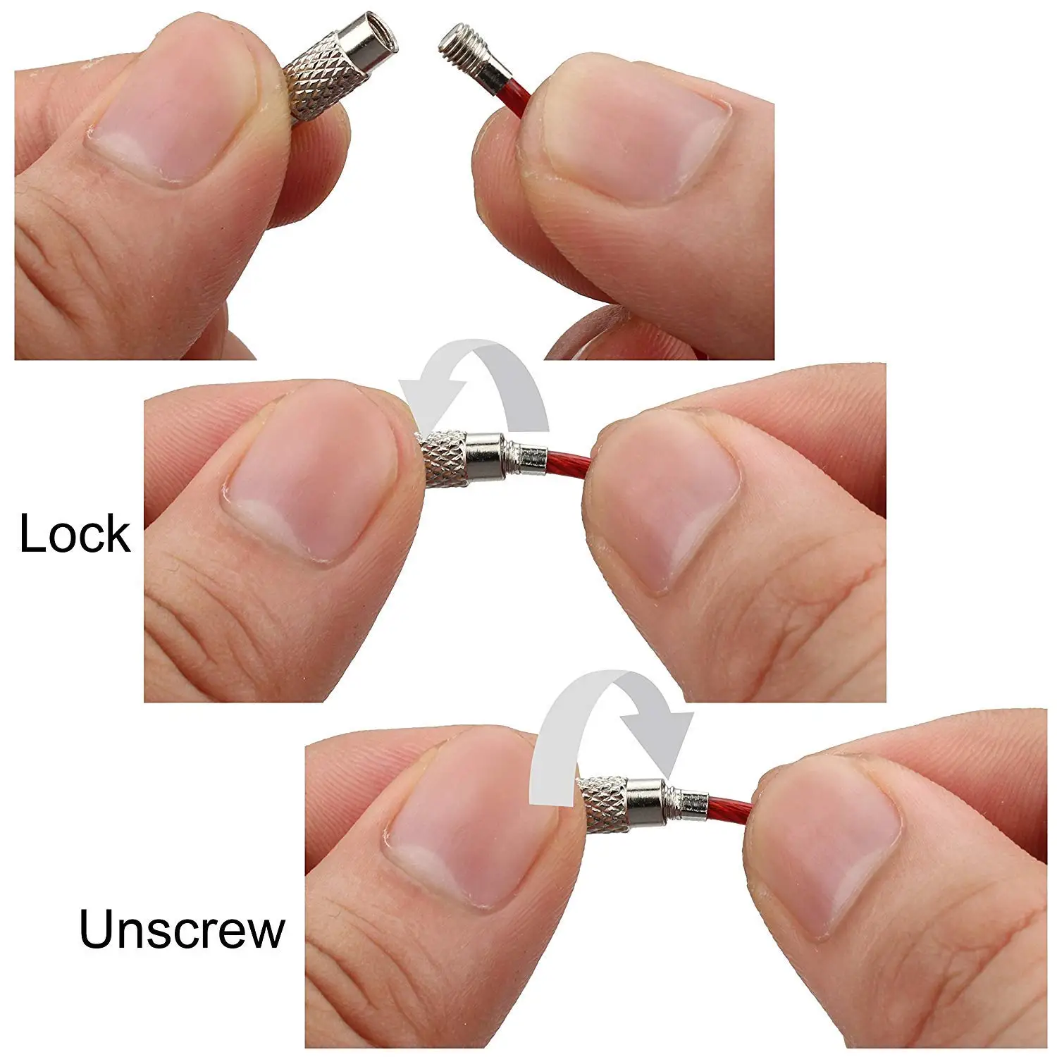 Брелок для ключей 5-10 шт. 2 мм из стальной проволоки с ПВХ покрытием ярлыки багажа