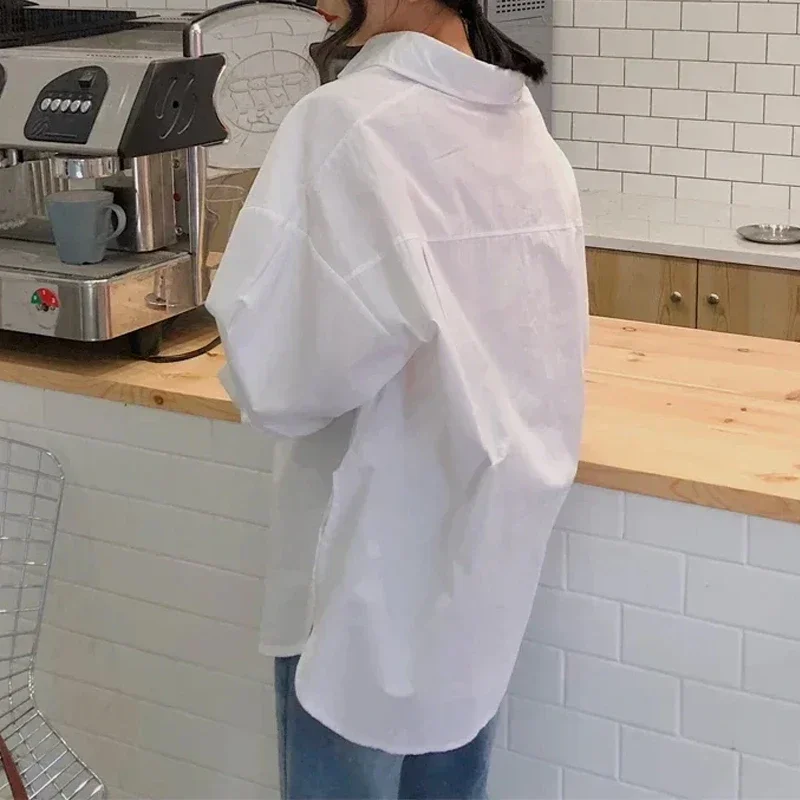 Женские белые рубашки и блузки 2024 весенне-осенние винтажные женские топы с