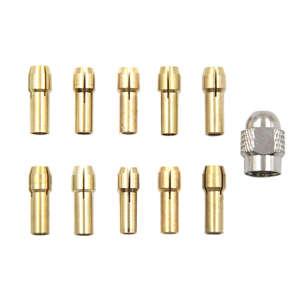 

10pcs 0.5-3.2mm Brass Mini Drill Chucks Collet with Mini Drill Chucks Chuck Adapter Micro Collet Brass